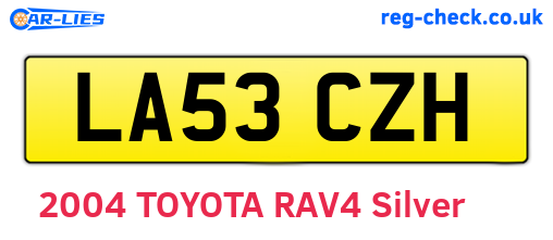 LA53CZH are the vehicle registration plates.
