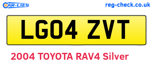 LG04ZVT are the vehicle registration plates.