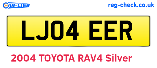 LJ04EER are the vehicle registration plates.
