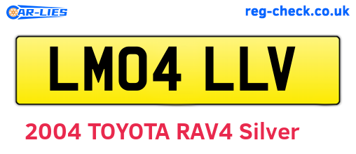 LM04LLV are the vehicle registration plates.