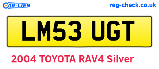 LM53UGT are the vehicle registration plates.