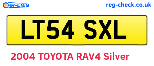 LT54SXL are the vehicle registration plates.