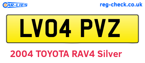 LV04PVZ are the vehicle registration plates.