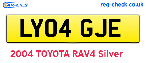 LY04GJE are the vehicle registration plates.