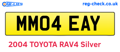 MM04EAY are the vehicle registration plates.