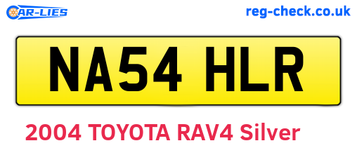 NA54HLR are the vehicle registration plates.