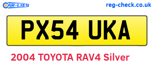 PX54UKA are the vehicle registration plates.