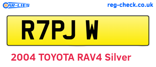 R7PJW are the vehicle registration plates.
