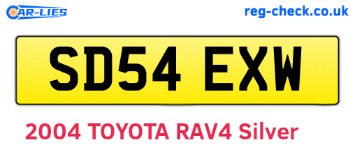 SD54EXW are the vehicle registration plates.
