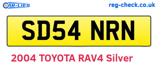 SD54NRN are the vehicle registration plates.