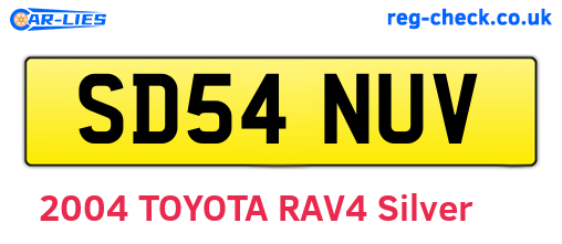 SD54NUV are the vehicle registration plates.
