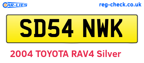 SD54NWK are the vehicle registration plates.