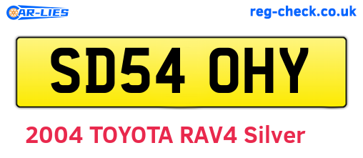 SD54OHY are the vehicle registration plates.