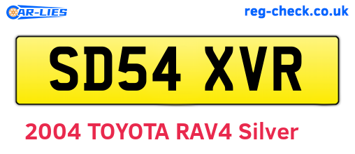 SD54XVR are the vehicle registration plates.