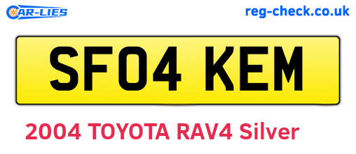 SF04KEM are the vehicle registration plates.