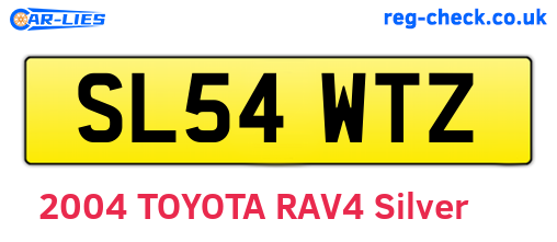 SL54WTZ are the vehicle registration plates.