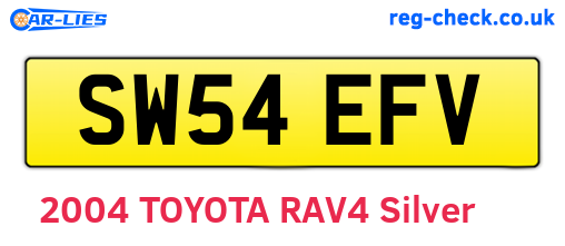 SW54EFV are the vehicle registration plates.