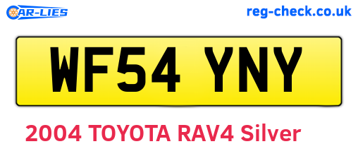 WF54YNY are the vehicle registration plates.