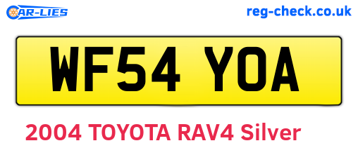 WF54YOA are the vehicle registration plates.