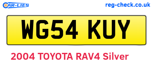 WG54KUY are the vehicle registration plates.