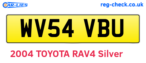 WV54VBU are the vehicle registration plates.