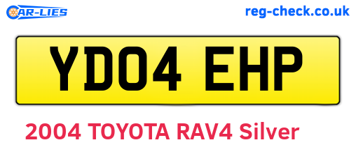 YD04EHP are the vehicle registration plates.