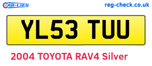 YL53TUU are the vehicle registration plates.