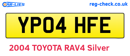YP04HFE are the vehicle registration plates.