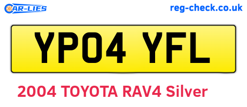 YP04YFL are the vehicle registration plates.