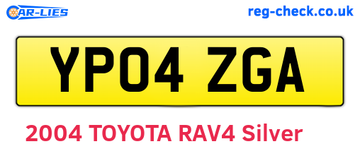 YP04ZGA are the vehicle registration plates.