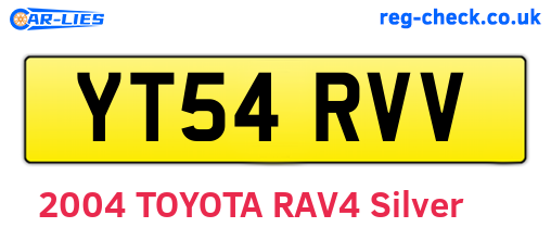 YT54RVV are the vehicle registration plates.