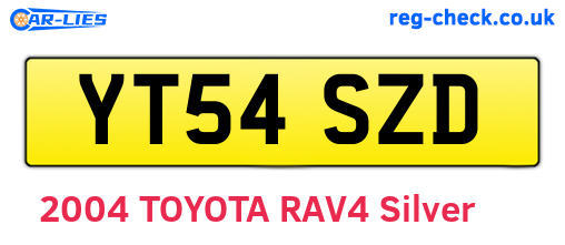 YT54SZD are the vehicle registration plates.