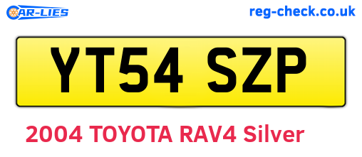 YT54SZP are the vehicle registration plates.
