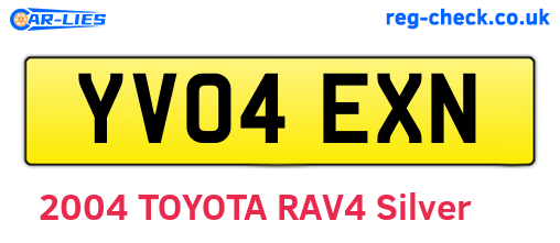 YV04EXN are the vehicle registration plates.