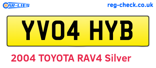 YV04HYB are the vehicle registration plates.
