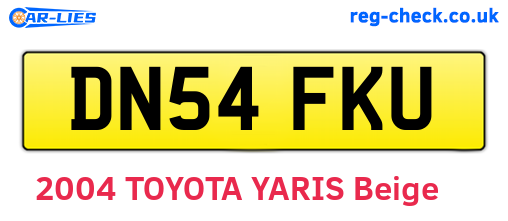 DN54FKU are the vehicle registration plates.