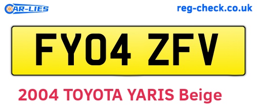 FY04ZFV are the vehicle registration plates.