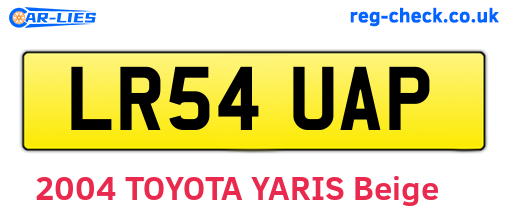 LR54UAP are the vehicle registration plates.