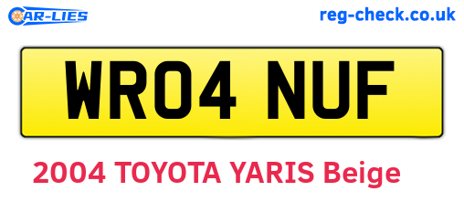 WR04NUF are the vehicle registration plates.