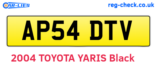 AP54DTV are the vehicle registration plates.