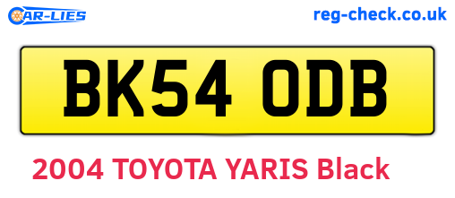 BK54ODB are the vehicle registration plates.