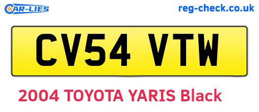 CV54VTW are the vehicle registration plates.