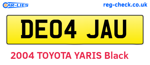 DE04JAU are the vehicle registration plates.
