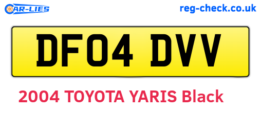 DF04DVV are the vehicle registration plates.