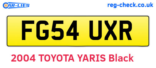 FG54UXR are the vehicle registration plates.