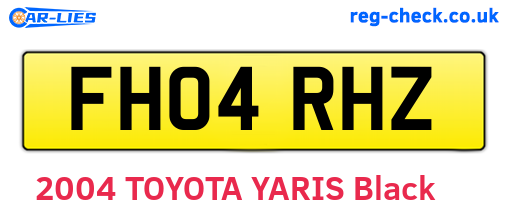 FH04RHZ are the vehicle registration plates.