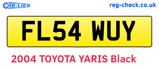 FL54WUY are the vehicle registration plates.