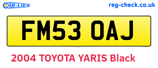 FM53OAJ are the vehicle registration plates.