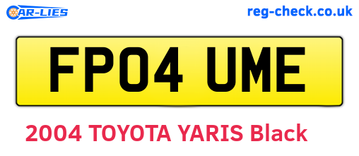 FP04UME are the vehicle registration plates.