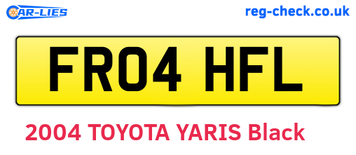 FR04HFL are the vehicle registration plates.